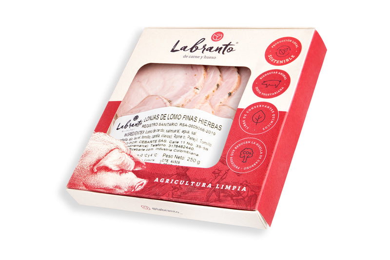 Lonjas de lomo finas hierbas x 250 gr